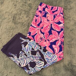Lilly Pulitzer Pink Floral and Zebra Print Leggings